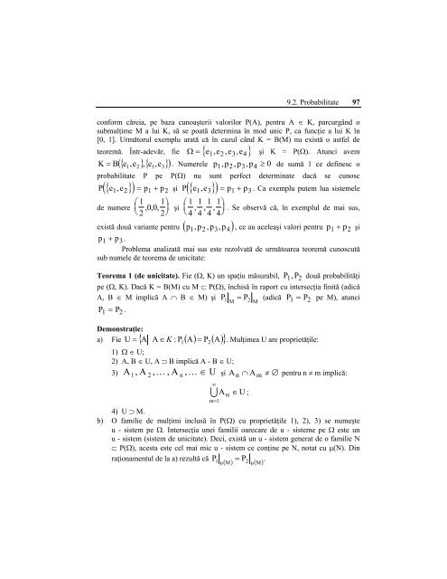 Probabilitati - Analiza matematica. MPT