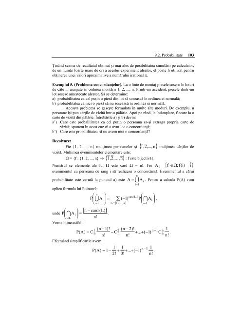 Probabilitati - Analiza matematica. MPT