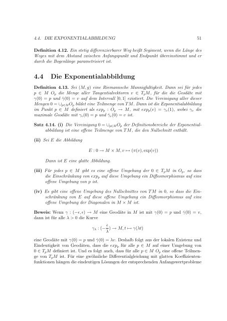Riemannsche Geometrie FS 07 - Lehrstuhl für Mathematik III
