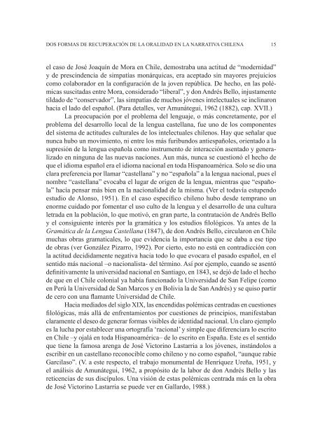 Dos formas de recuperación de la oralidad en la narrativa chilena