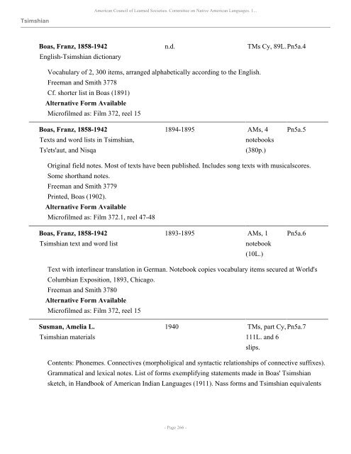 American Council of Learned Societies Committee on Native ...