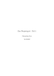 Das Wegintegral - Teil 1