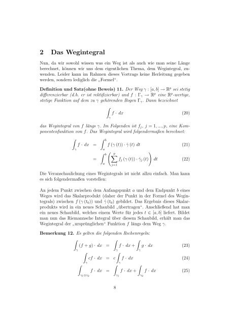 Das Wegintegral - Teil 1