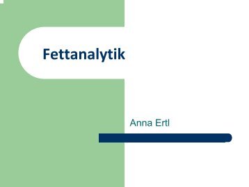 Fettanalytik