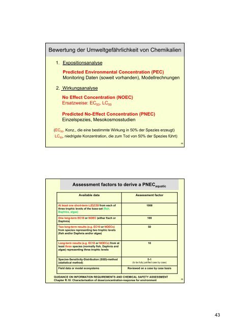 Allgemeine Toxikologie II - Institut für Analytische Chemie