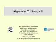 Toxikologie II - Institut für Analytische Chemie - Universität Wien