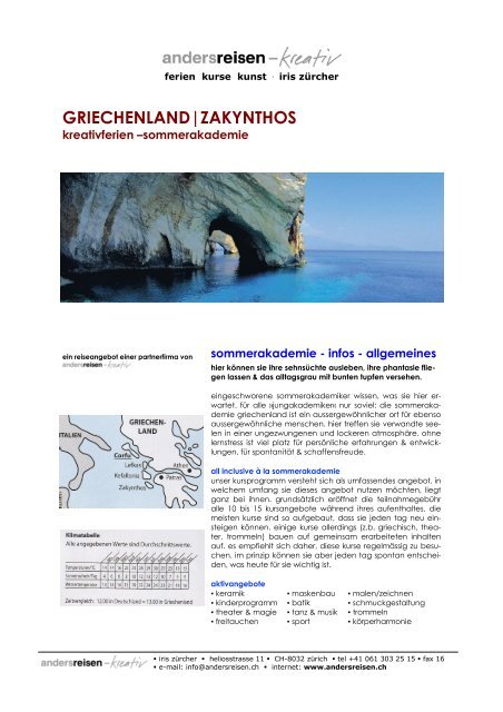 2008 - Zakynthos: Sommerakademie (Y30) - andersreisen - kreativ!