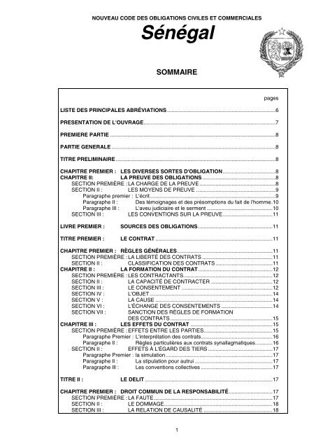 Code Des Obligations Civiles Et Commerciales Droit Afrique Com