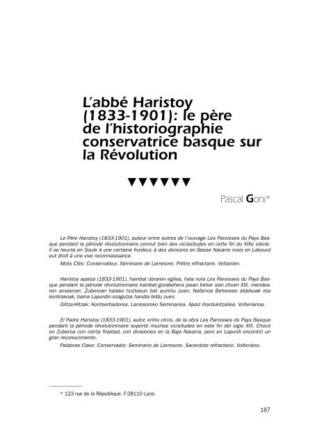 L'abbé Haristoy (1833-1901): le père de l'historiographie ...
