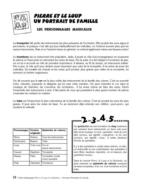 Cahier pédagogique Pierre et le loup - Scolaire [Pdf - Jeunesses ...