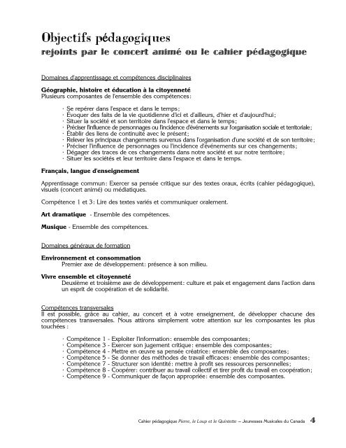 Cahier pédagogique Pierre et le loup - Scolaire [Pdf - Jeunesses ...