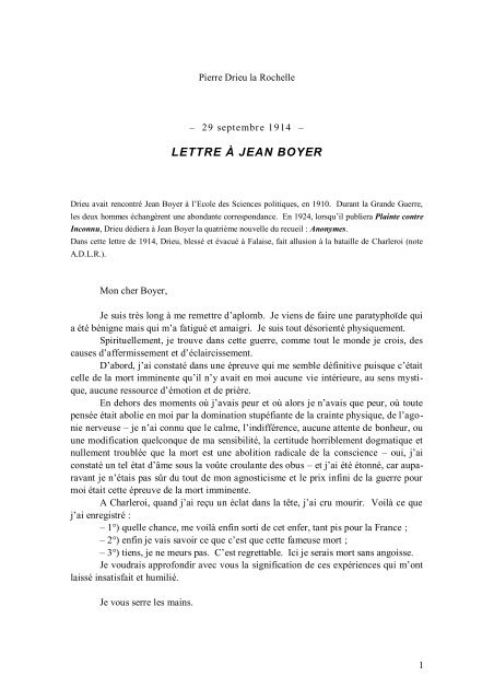 Ecrits de Drieu 1914-1924 (pdf 253 pages)
