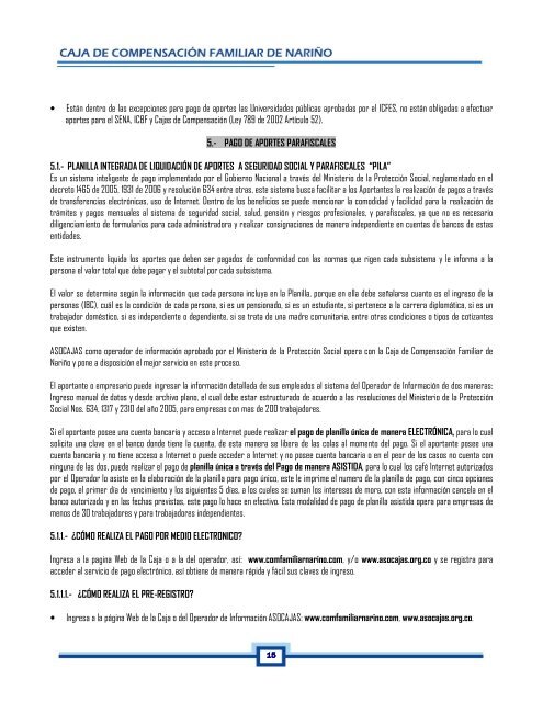 cartilla para empleadores y trabajadores - comfamiliar nariño