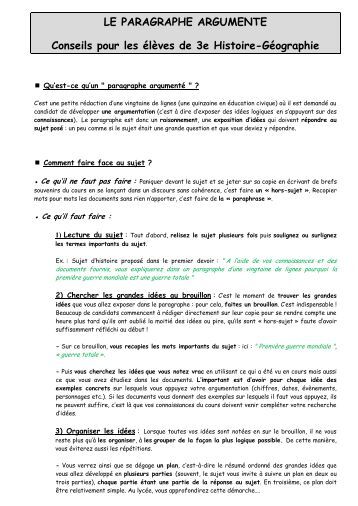 Comment commencer un paragraphe de dissertation