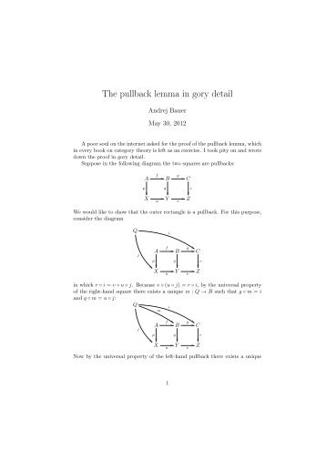 The pullback lemma in gory detail - Andrej Bauer