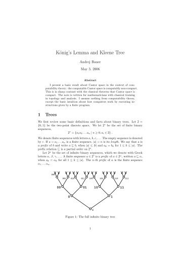 König's Lemma and Kleene Tree - Mathematics and Computation ...