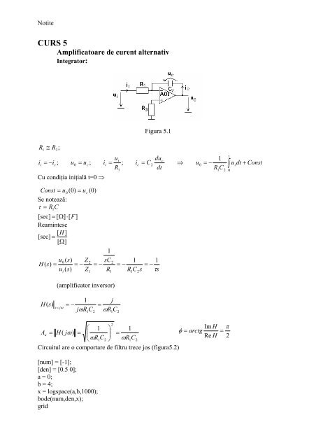 Curs 5 - Amplificatoare de curent alternativ [pdf] - Andrei