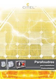 Parafoudres pour installations PV Côté DC - Citel