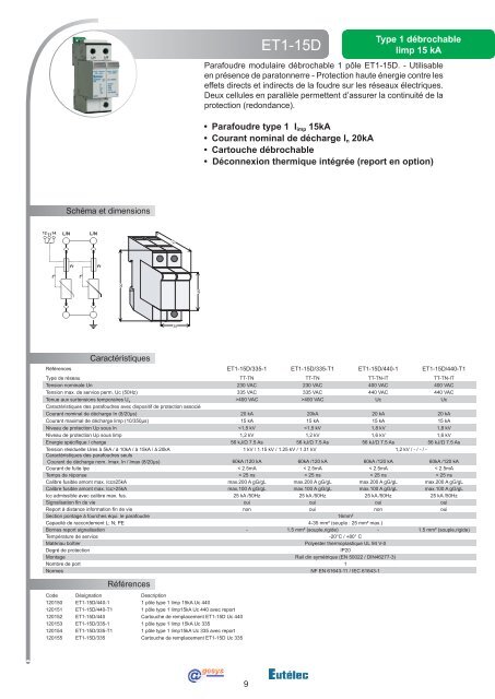 Catalogue parafoudres Eutelec Agesys 112011.indd