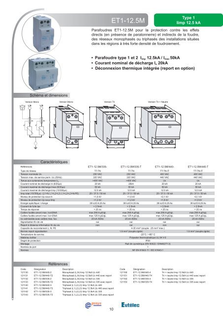 Catalogue parafoudres Eutelec Agesys 112011.indd