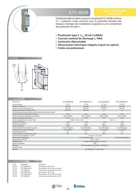 Catalogue parafoudres Eutelec Agesys 112011.indd