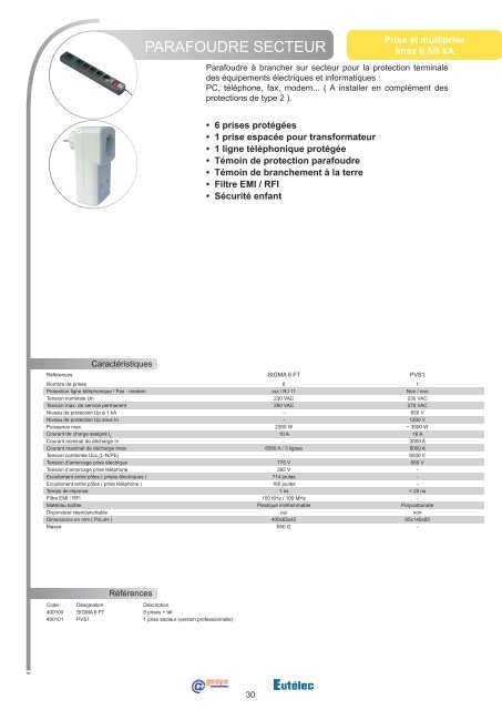 Catalogue parafoudres Eutelec Agesys 112011.indd