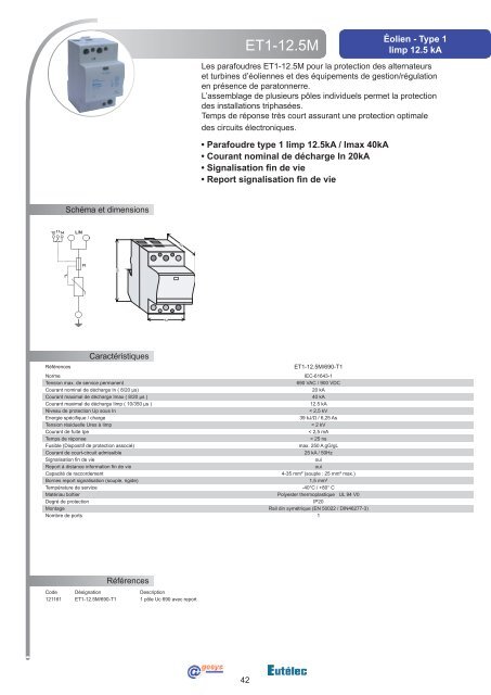 Catalogue parafoudres Eutelec Agesys 112011.indd