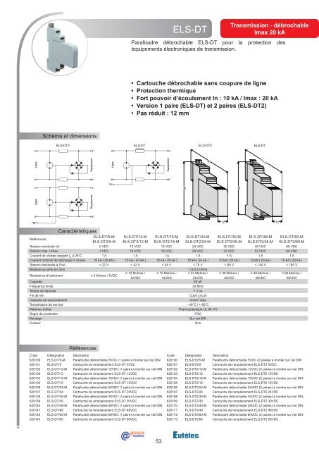 Catalogue parafoudres Eutelec Agesys 112011.indd