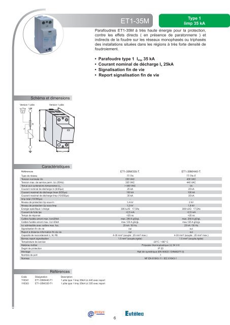 Catalogue parafoudres Eutelec Agesys 112011.indd