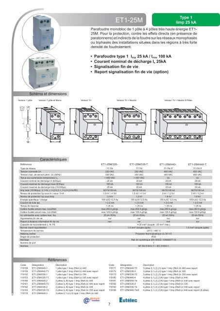 Catalogue parafoudres Eutelec Agesys 112011.indd