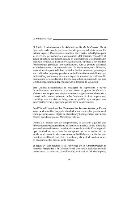 PROYECTO DE LEY DE LA CARRERA FISCAL - Ministerio Público