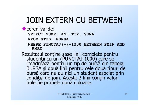 CERERI SELECT PE MAI MULTE TABELE - Baze de date