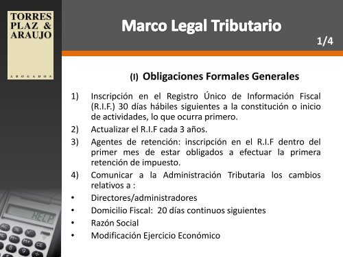 Marco General Legal Tributario en Venezuela - TPA