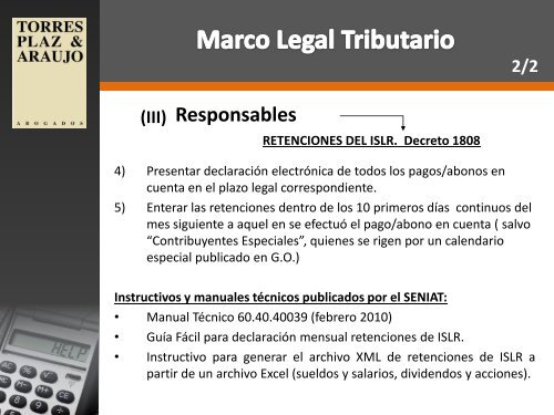 Marco General Legal Tributario en Venezuela - TPA