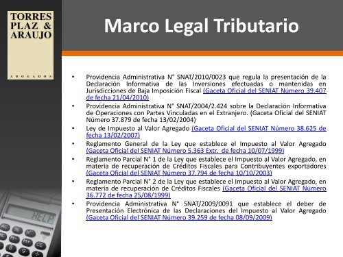 Marco General Legal Tributario en Venezuela - TPA