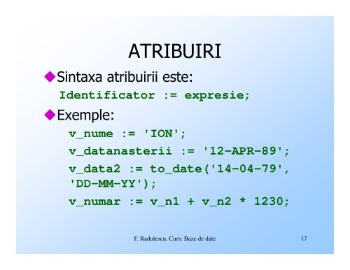 Elemente de PL/SQL [pdf] - Baze de date