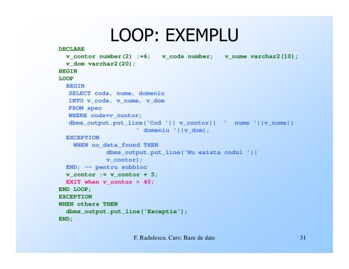 Elemente de PL/SQL [pdf] - Baze de date