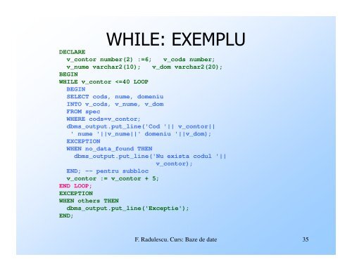 Elemente de PL/SQL [pdf] - Baze de date