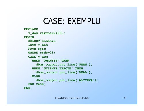 Elemente de PL/SQL [pdf] - Baze de date