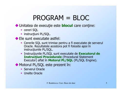 Elemente de PL/SQL [pdf] - Baze de date