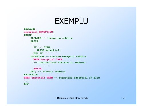 Elemente de PL/SQL [pdf] - Baze de date