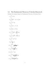 5.4 The Fundamental Theorem of Calculus Homework