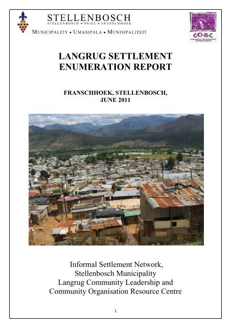 Langrug Enumeration Report - South African SDI Alliance