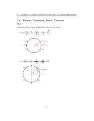 5.4 Tangent, Cotangent, Secant, Cosecant