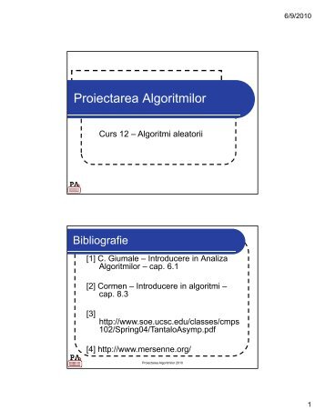 Algoritmi aleatori [pdf] - Andrei
