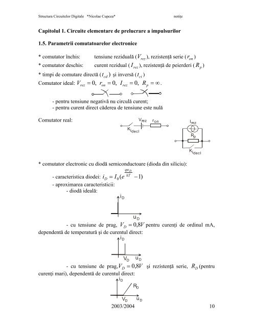 Circuite elementare de prelucrare a impulsurilor - derivat