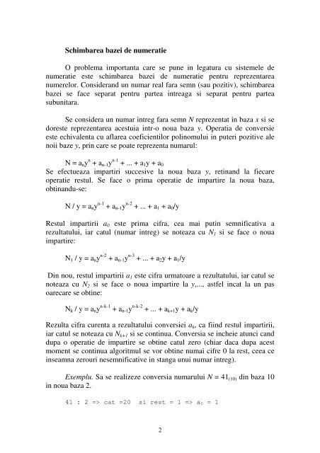 Curs 2 - Bazele aritmetice ale calculatoarelor - derivat