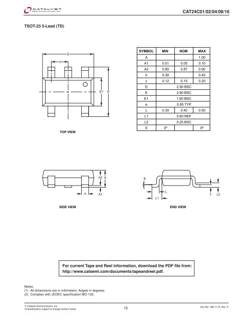 1-Kb, 2-Kb, 4-Kb, 8-Kb and 16-Kb CMOS Serial EEPROM