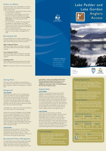 Lake Pedder and Lake Gordon Anglers Access - Anglers Alliance