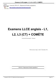 Examens LLCE anglais - L1, L2, L3 (CT) + COMÈTE